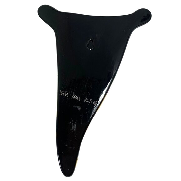 Ceramic Wall Pocket Vase Abstract Cats, Moon, Stars Theme Terri Kern RCS VTG - Picture 3 of 6